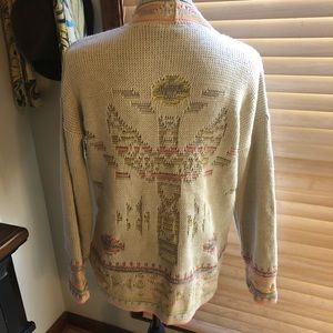 Warehouse southwestern aztec totem pole cardigan sweater